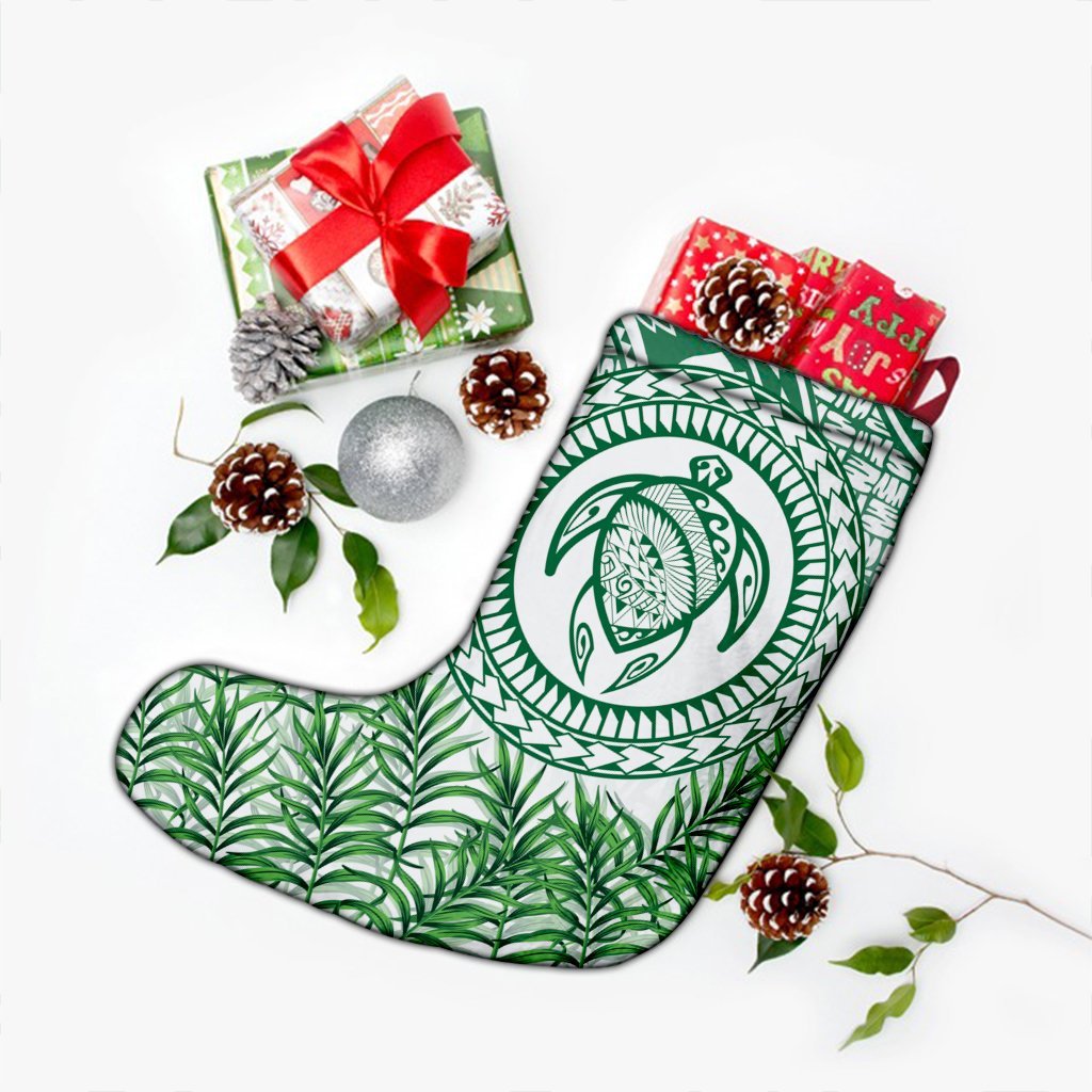 Hawaii Turtle Polyneian Palm Tree Leaf Christmas Stocking - AH - Polynesian Pride