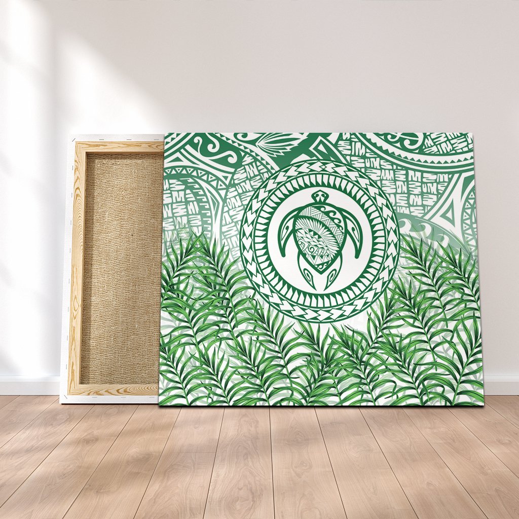 Hawaii Turtle Polyneian Palm Tree Leaf Canvas - AH Canvas Poly-cotton - Polynesian Pride