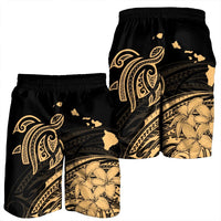 Hawaii Turtle Polynesian Map Plumeria Men's Shorts - AH - Polynesian Pride