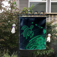 Hawaii Turtle Polynesian Map Plumeria Flag Green - AH - Polynesian Pride