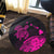 Hawaii Turtle Polynesian Map Plumeria Round Carpet Pink - AH - Polynesian Pride