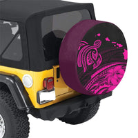 Hawaii Turtle Polynesian Map Plumeria Pink Spare Tire Cover AH - Polynesian Pride