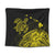 Hawaii Turtle Polynesian Map Plumeria Yellow Tapestry - AH Wall Tapestry Black - Polynesian Pride