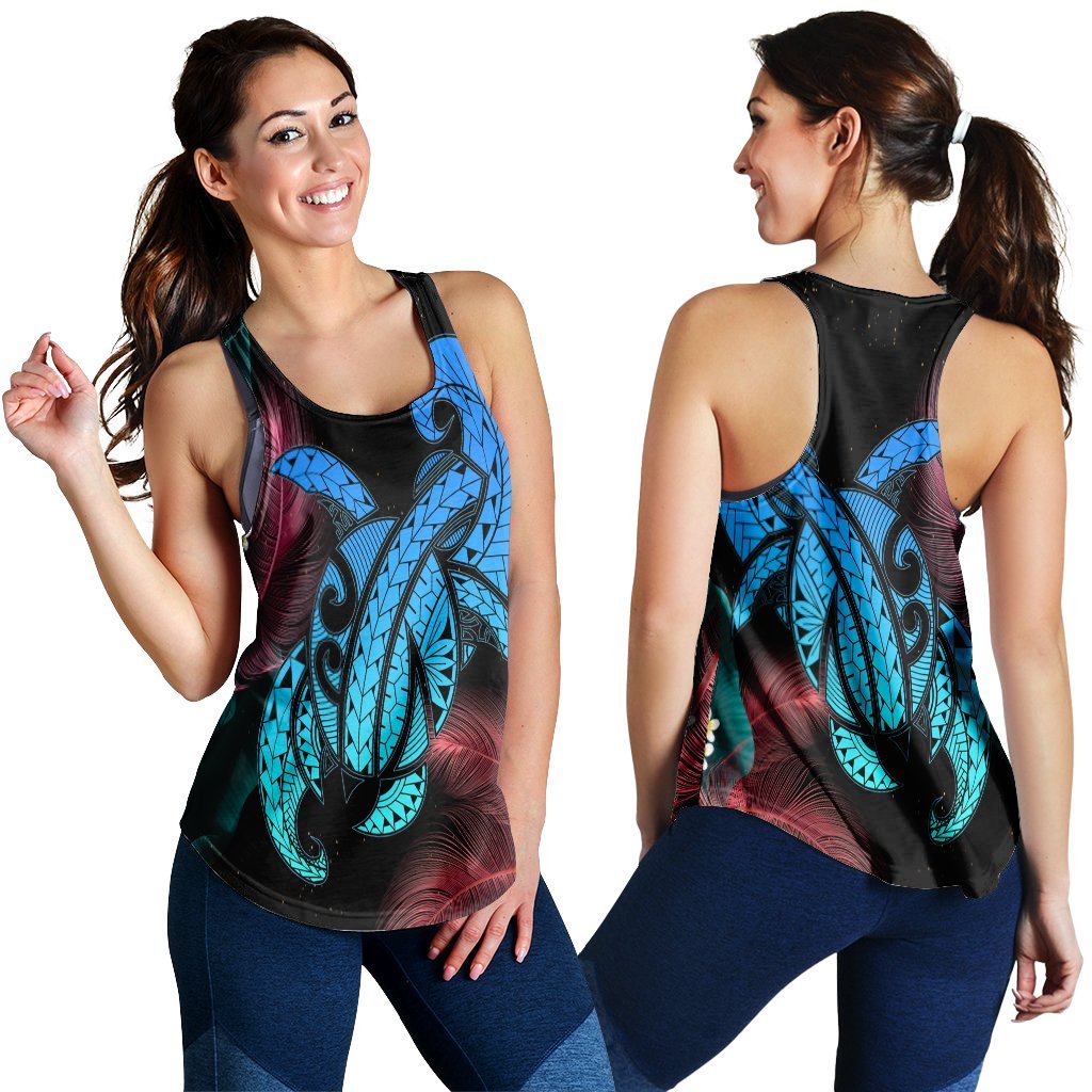 Hawaii Turtle Polynesian Tropical Racerback Tank - Ghia Style - AH Black - Polynesian Pride