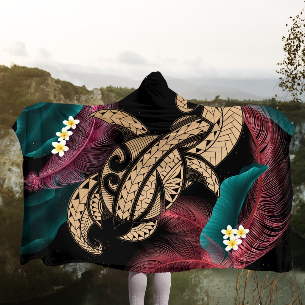 Hawaii Turtle Polynesian Tropical Hooded Blanket - Ghia Style Gold - AH - Polynesian Pride