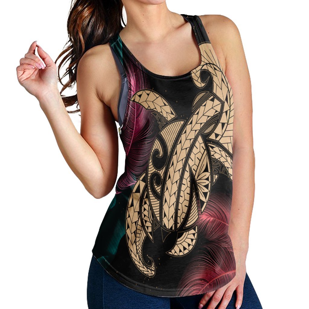 Hawaii Turtle Polynesian Tropical Racerback Tank - Ghia Style Gold - AH - Polynesian Pride
