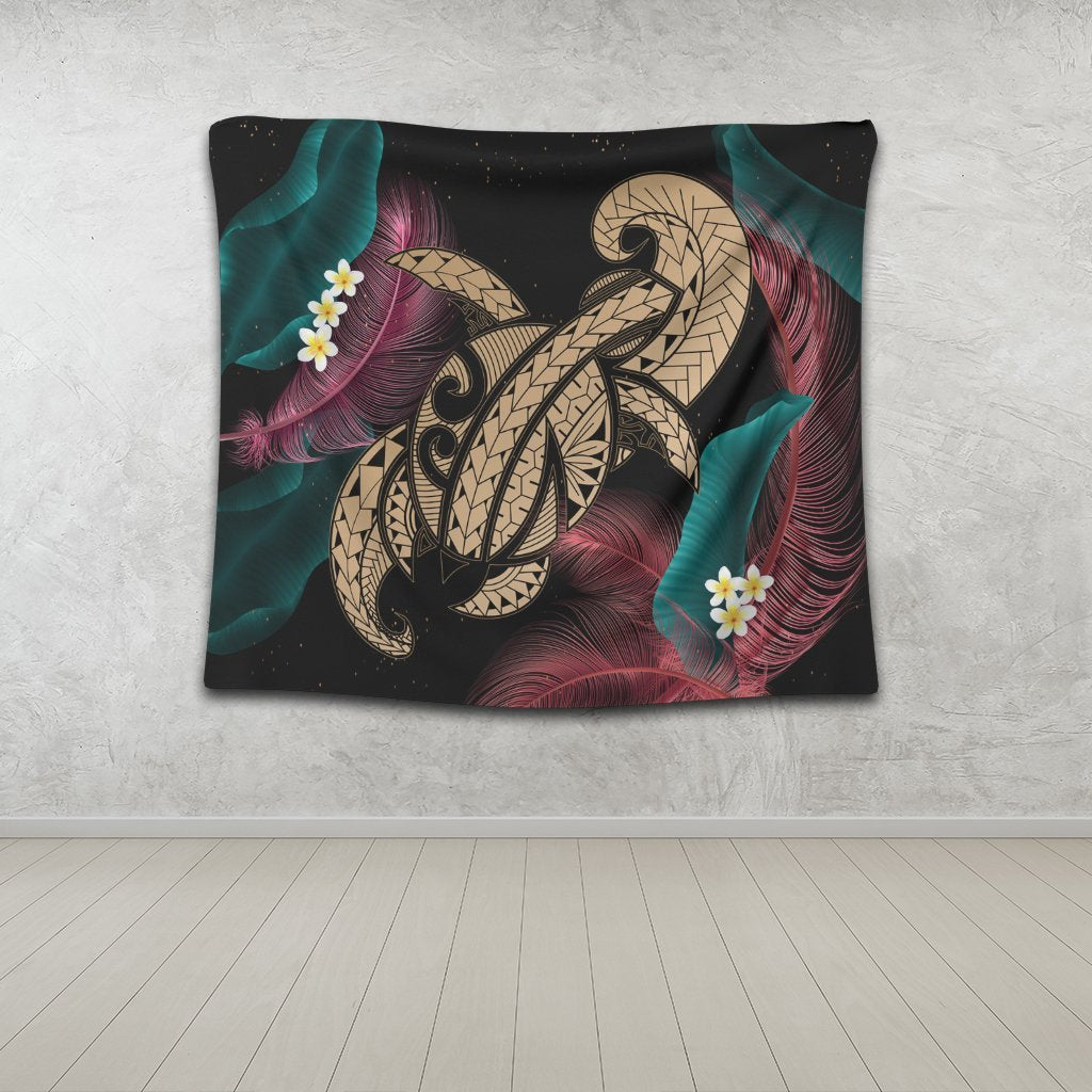 Hawaii Turtle Polynesian Tropical Tapestry - Ghia Style Gold - AH - Polynesian Pride