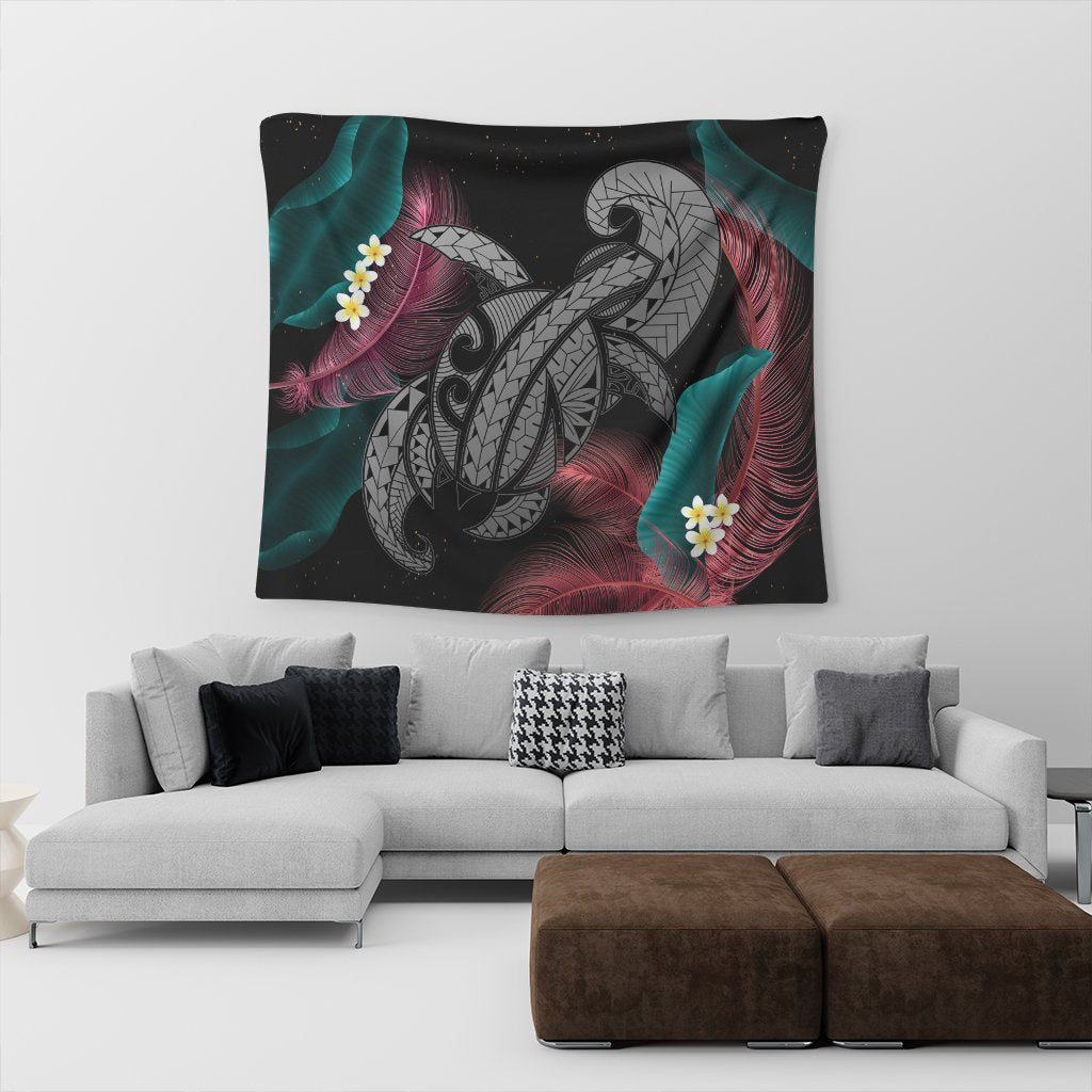 Hawaii Turtle Polynesian Tropical Tapestry - Ghia Style Gray - AH - Polynesian Pride