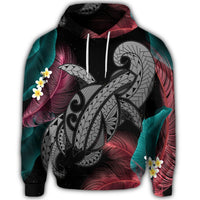 Hawaiian Turtle Polynesian Tropical Hoodie Ghia Style Gray - Polynesian Pride
