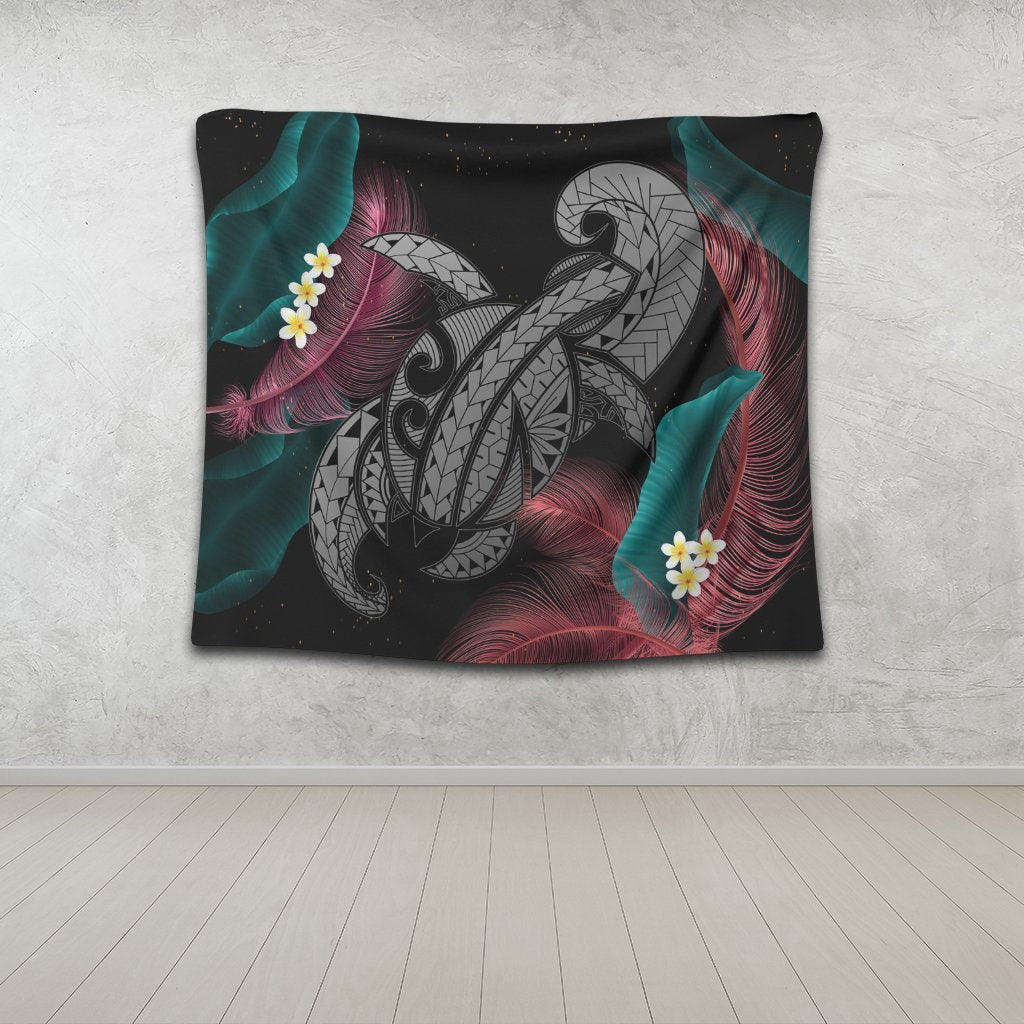Hawaii Turtle Polynesian Tropical Tapestry - Ghia Style Gray - AH - Polynesian Pride