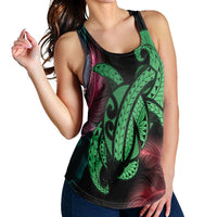 Hawaii Turtle Polynesian Tropical Racerback Tank - Ghia Style Green - AH - Polynesian Pride