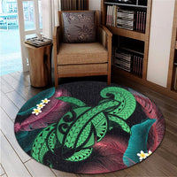 Hawaii Turtle Polynesian Tropical Round Carpet - Ghia Style Green - AH - Polynesian Pride