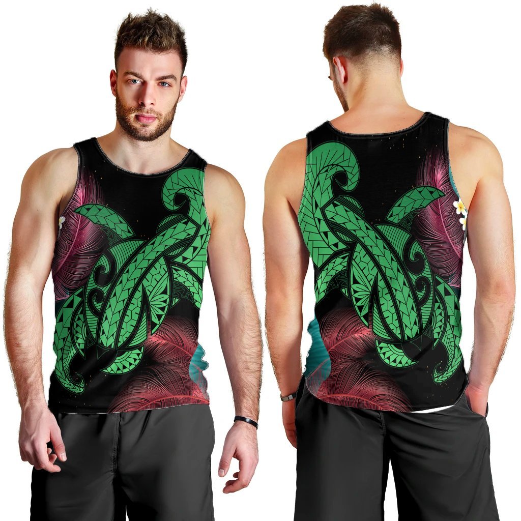 Hawaii Turtle Polynesian Tropical Tank Top - Ghia Style Green - AH - Polynesian Pride