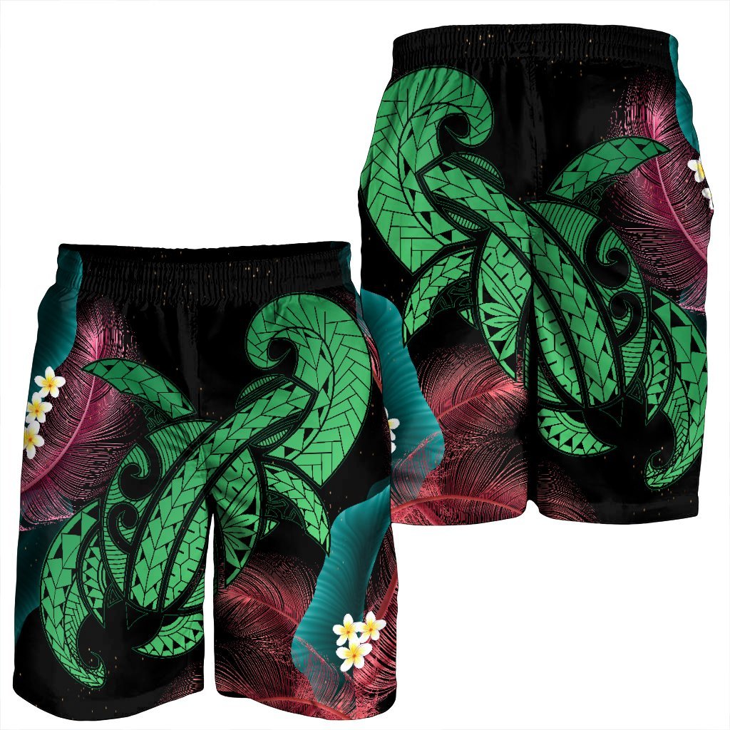 Hawaii Turtle Polynesian Tropical Men's Shorts - Ghia Style Green - AH - Polynesian Pride