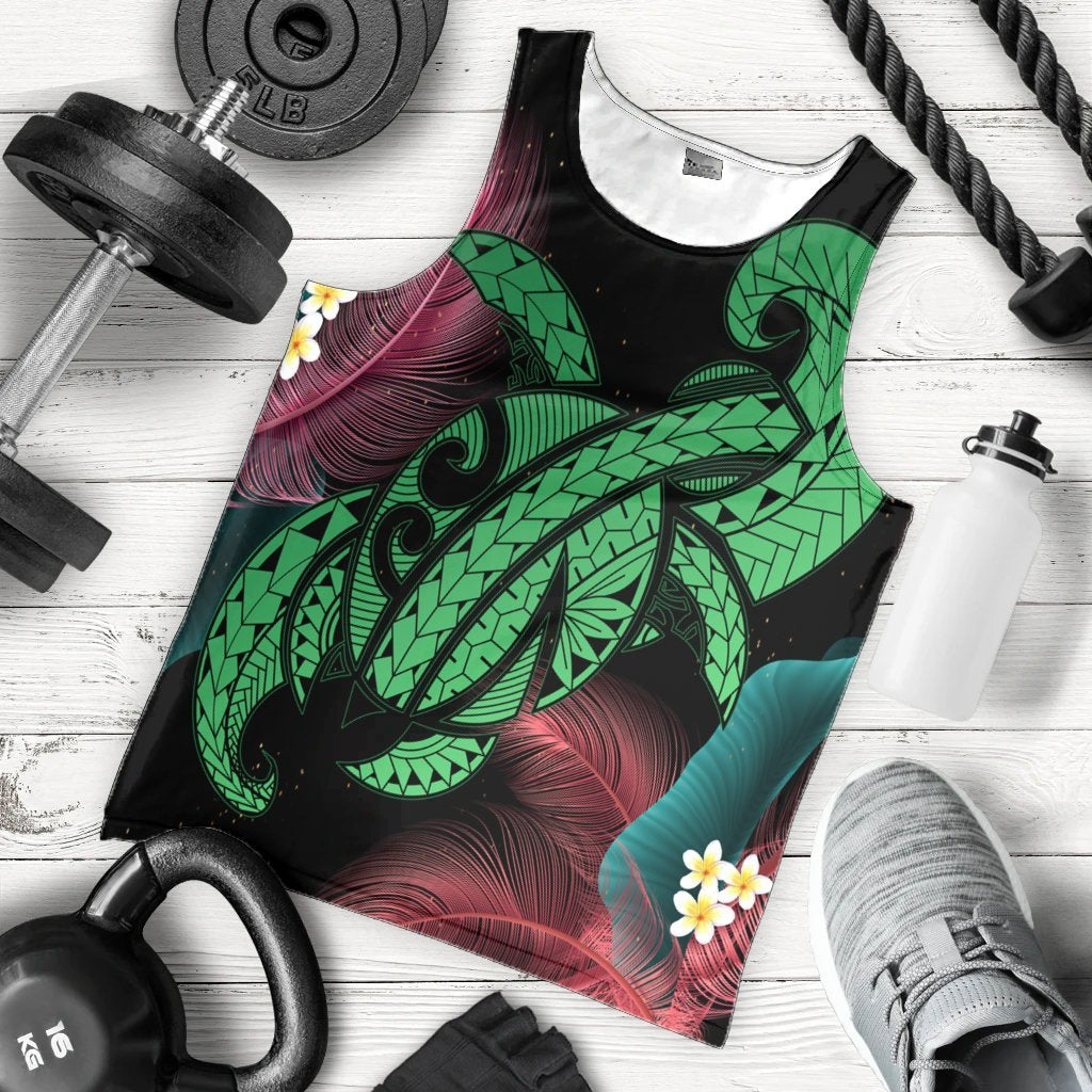 Hawaii Turtle Polynesian Tropical Tank Top - Ghia Style Green - AH - Polynesian Pride