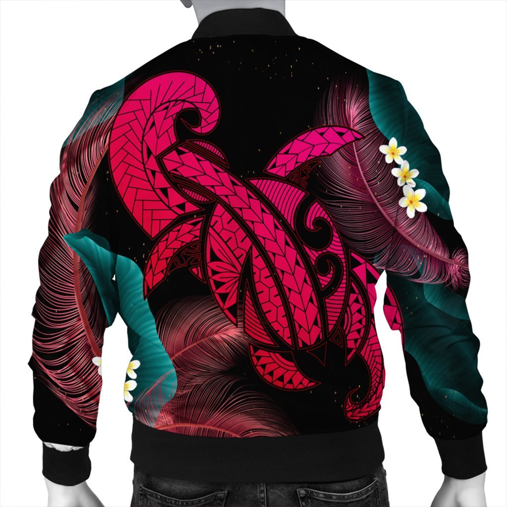 Hawaii Turtle Polynesian Tropical Bomber Jacket - Ghia Style Pink - AH - Polynesian Pride