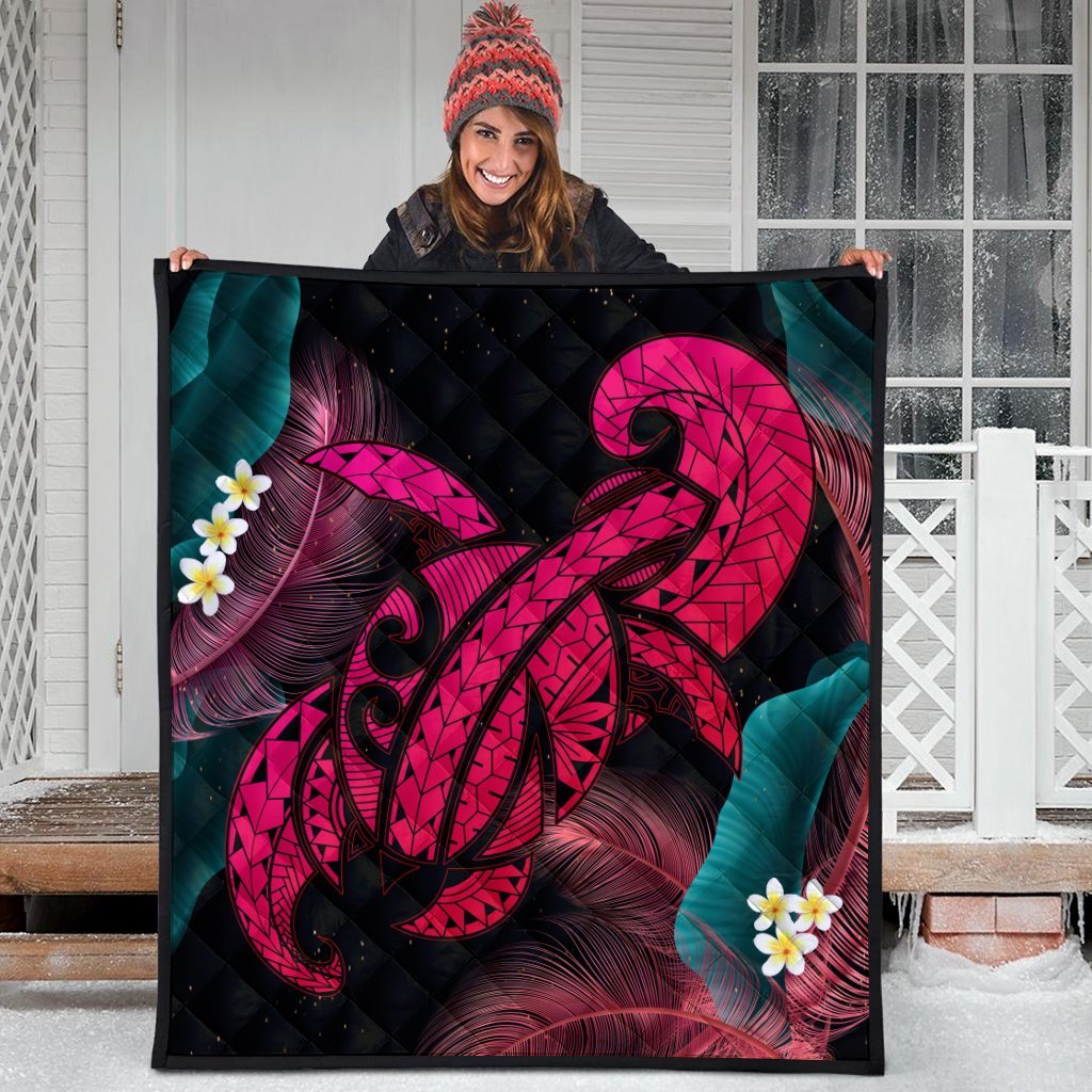 Hawaii Turtle Polynesian Tropical Premium Quilts - Ghia Style Pink - AH - Polynesian Pride