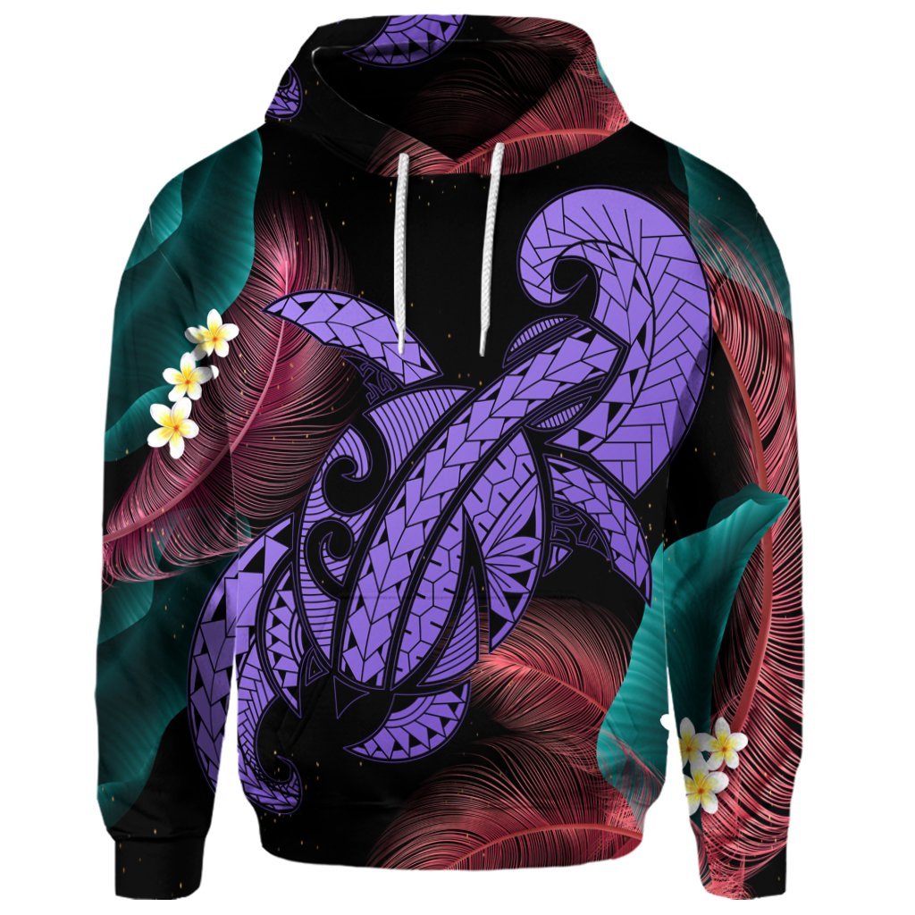 Custom Hawaii Turtle Polynesian Tropical Hoodie Ghia Style Purple - Polynesian Pride