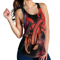 Hawaii Turtle Polynesian Tropical Racerback Tank - Ghia Style Red - AH - Polynesian Pride