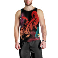 Hawaii Turtle Polynesian Tropical Tank Top - Ghia Style Red - AH Black - Polynesian Pride
