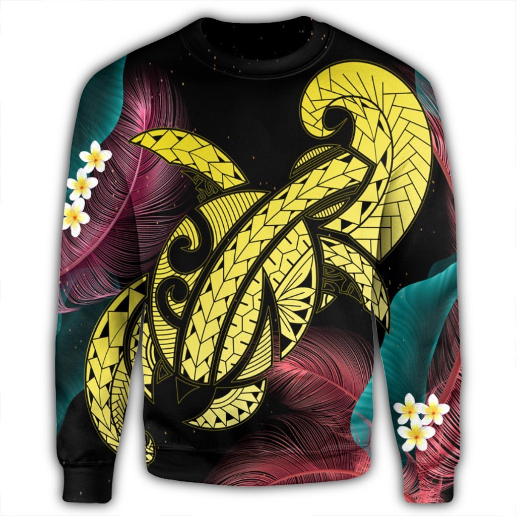 Hawaii Turtle Polynesian Tropical Sweatshirt - Ghia Style Yellow - AH - Polynesian Pride