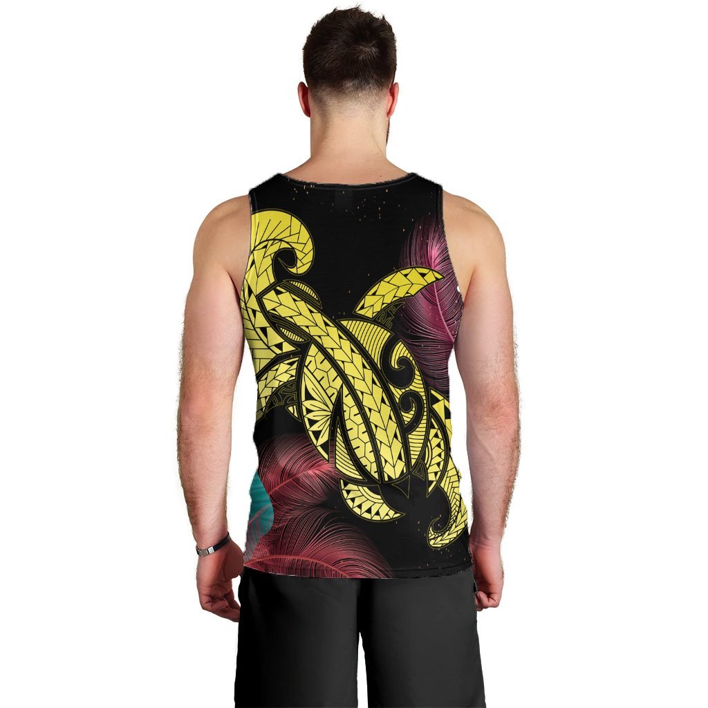 Hawaii Turtle Polynesian Tropical Tank Top - Ghia Style Yellow - AH - Polynesian Pride
