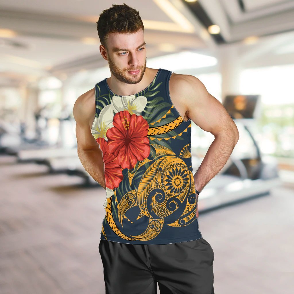 Hawaii Turtle Polynesian Tropical Hibiscus Plumeria Tank Top - AH - Polynesian Pride