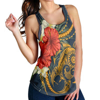 Hawaii Turtle Polynesian Tropical Hibiscus Plumeria Racerback Tank - AH - Polynesian Pride