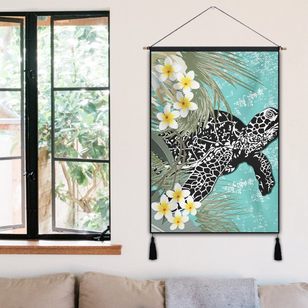 Hawaii Turtle Sea Plumeria Hanging Poster - AH - Polynesian Pride