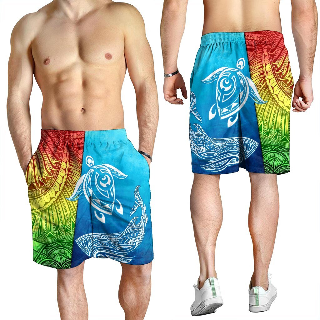 Hawaii Turtle Shark Polynesian And Sea Men's Shorts - AH - Polynesian Pride