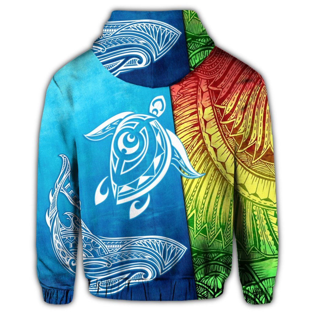 Hawaiian Turtle Shark Polynesian and Sea Hoodie - Polynesian Pride