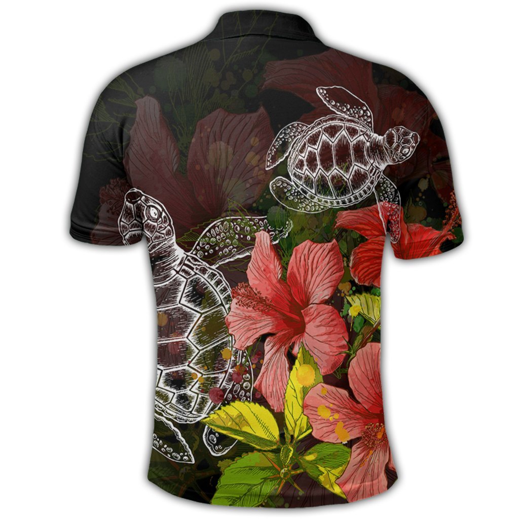 Hawaii Turtle Tree Hibiscus Polo Shirt - Polynesian Pride