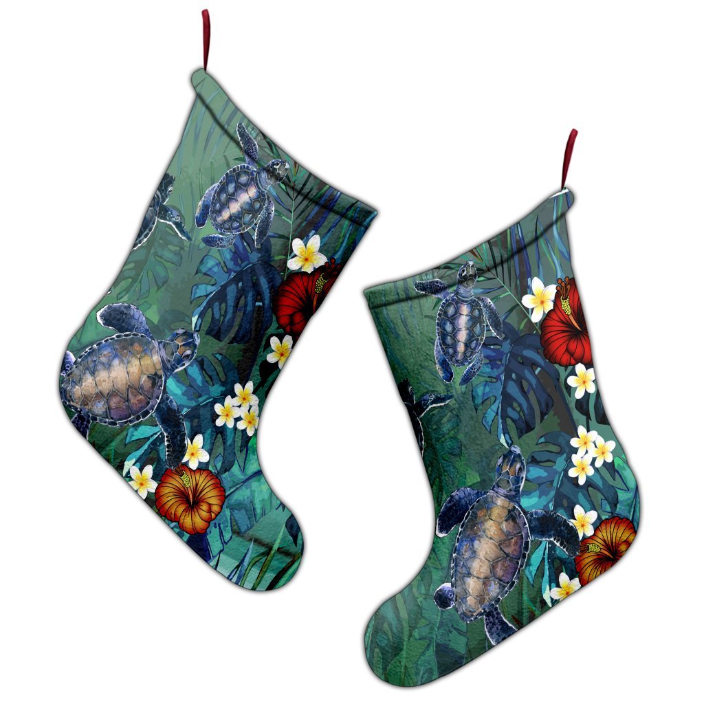 Hawaii Turtle Tropical Art Christmas Stocking - Hela Style - AH - Polynesian Pride