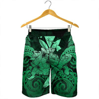 Hawaii Turtle Wave Polynesian Men's Shorts - Hey Style Green Pastel - AH - Polynesian Pride
