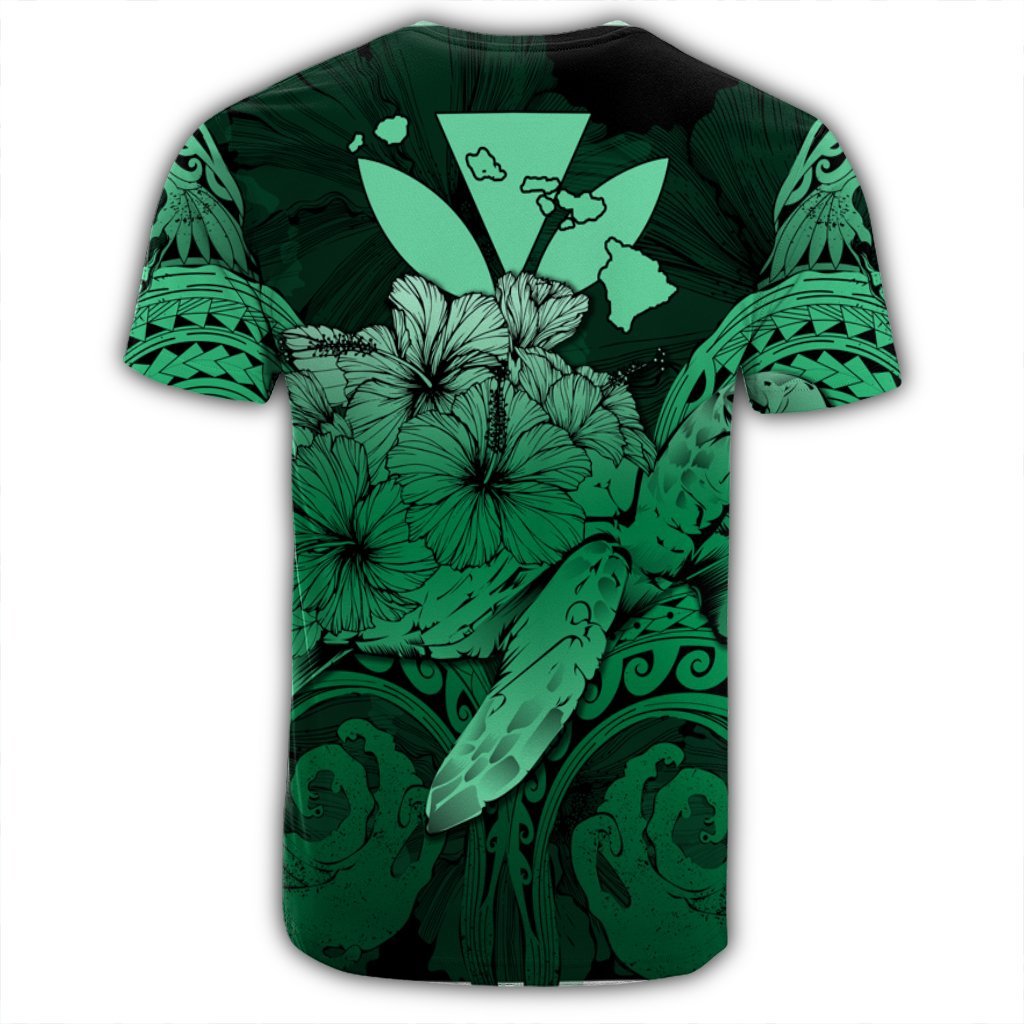 Hawaii Turtle Wave Polynesian T Shirt Hey Style Green Pastel - Polynesian Pride