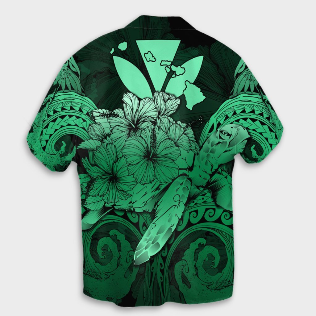 Hawaii Turtle Wave Polynesian Hawaiian Shirt - Hey Style Green Pastel - AH - Polynesian Pride