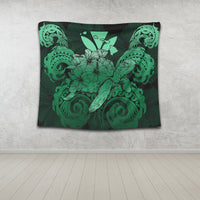 Hawaii Turtle Wave Polynesian Tapestry - Hey Style Green Pastel - AH - Polynesian Pride