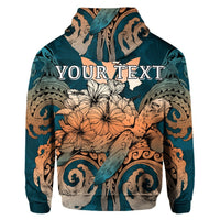 Custom Hawaii Turtle Wave Polynesian Hoodie Hey Style Orange - Polynesian Pride