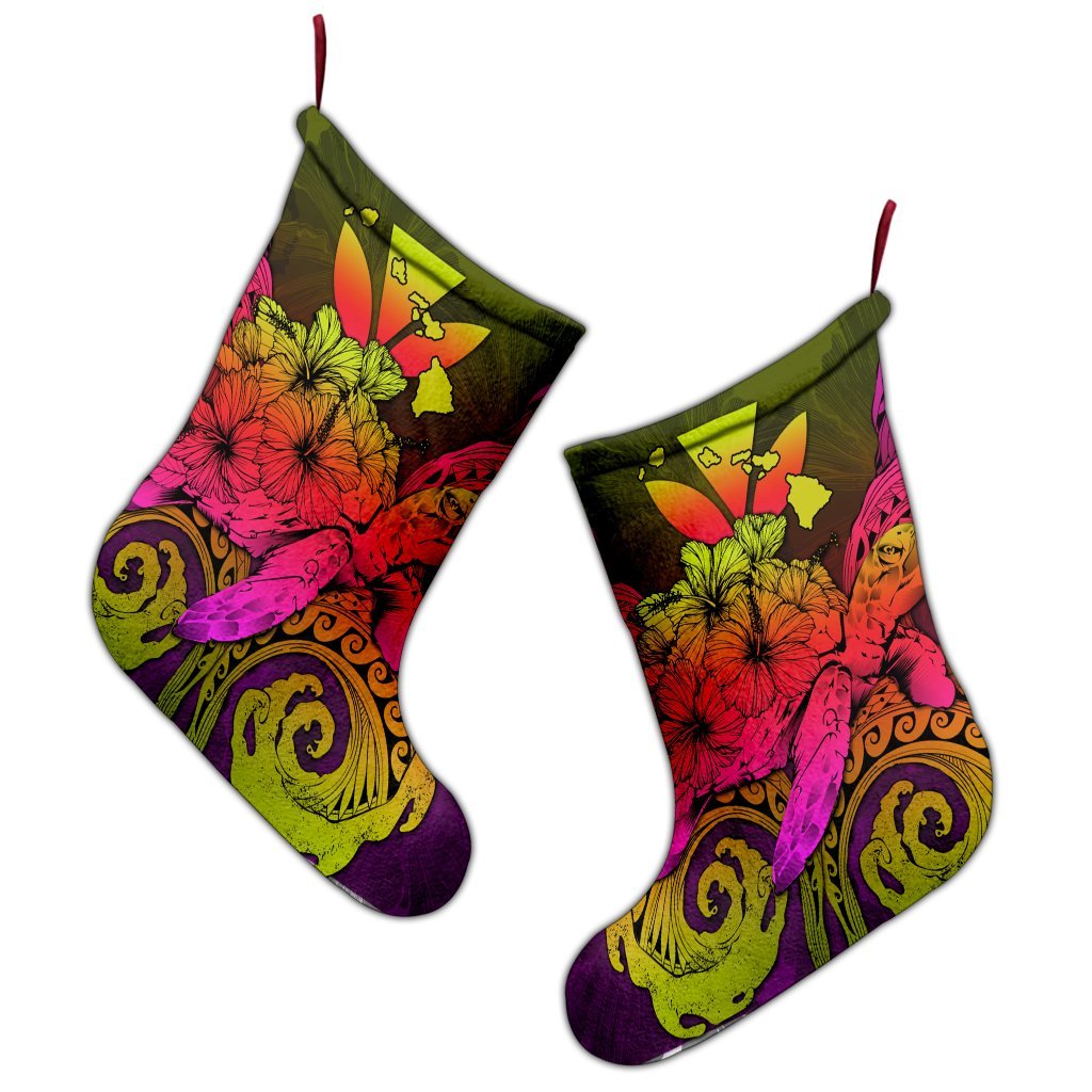 Hawaii Turtle Wave Polynesian Christmas Stocking - Hey Style Pinky - AH - Polynesian Pride