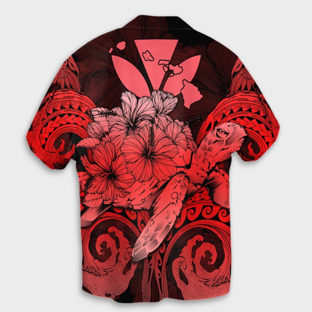 Hawaii Turtle Wave Polynesian Hawaiian Shirt - Hey Style Red - AH - Polynesian Pride