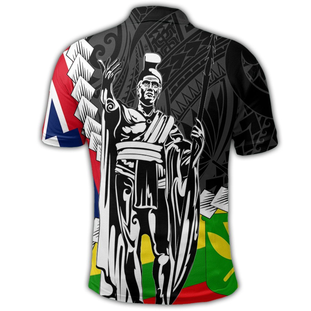 Hawaii Two Flag Kanaka Maoli King Polynesian Polo Shirt - Polynesian Pride