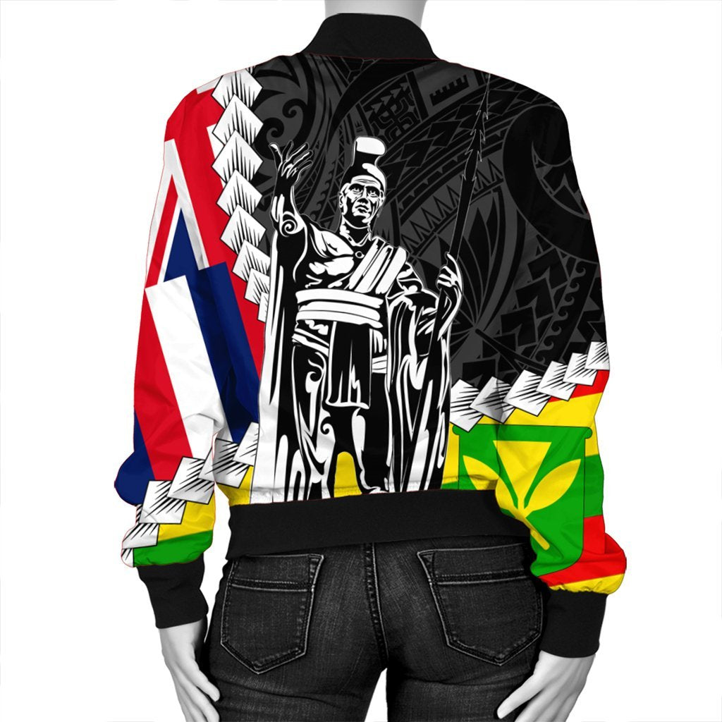 Hawaii Two Flag Kanaka Maoli King Polynesian Bomber Jacket - AH - Polynesian Pride