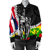 Hawaii Two Flag Kanaka Maoli King Polynesian Bomber Jacket - AH - Polynesian Pride