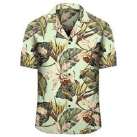 Hawaii Vintage Tropical Jungle Leaves Orchid Bird Hawaiian Shirt - Polynesian Pride
