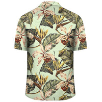 Hawaii Vintage Tropical Jungle Leaves Orchid Bird Hawaiian Shirt - Polynesian Pride