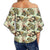 Hawaii Vintage Tropical Jungle Leaves Orchid Bird Women's Off Shoulder Wrap Waist Top - AH - Polynesian Pride