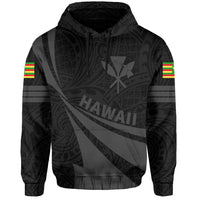 Kanaka Polynesian Hoodie Gray Doma Style - Polynesian Pride