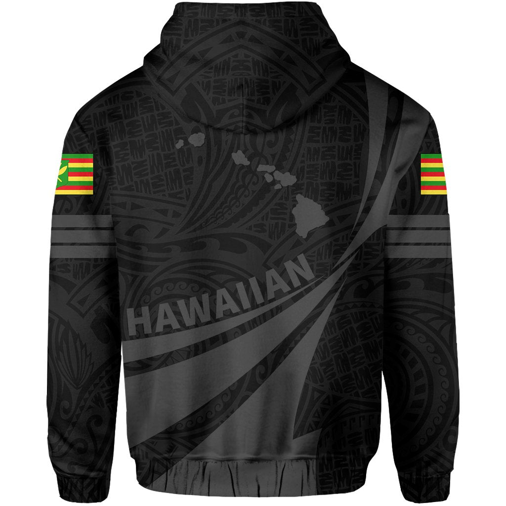 Kanaka Polynesian Zipper Hoodie Gray Doma Style - Polynesian Pride
