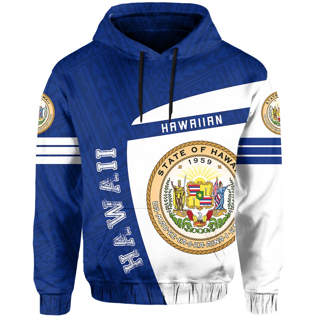 Hawaii Polynesian Sport Hoodie Blue Premium Style - Polynesian Pride