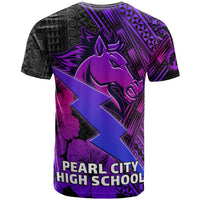 Hawaii Custom T Shirt Pearl City High School Horse and Thunder Hibiscus Polynesian LT10 - Polynesian Pride